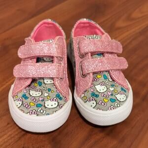 Sanrio pink glitter hello kitty Velcro shoes toddler 6